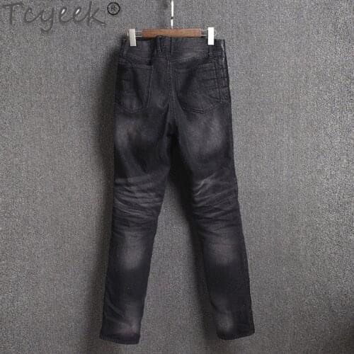Mens Fashion Leather Pants Genuine Cowhide Mens Pants Motorcycle Jeans Trousers Spring Autumn Pantalon Homme LW552440