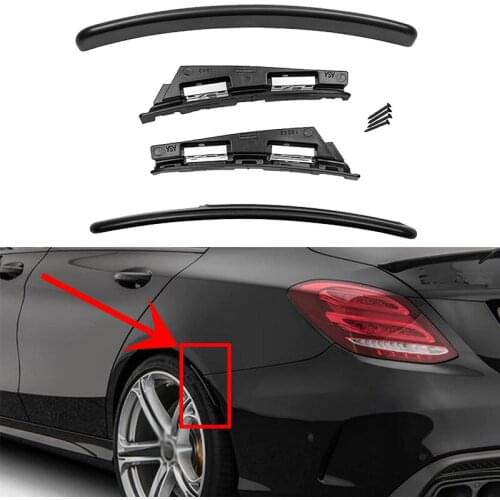 Car Rear Bumper Wheel Eyebrow Strip Fender Flares Protector For Mercedes W205 C180 C200 C250 C300 C400 C43 C63 AMG 2015-2021