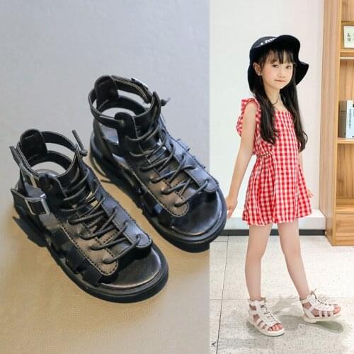 3-12 Year 2021 New Children Fashion Summer Beach Sandals Sport Girl Dress Shoes For Kids Rome Gladiator Princess Elegant Sandals