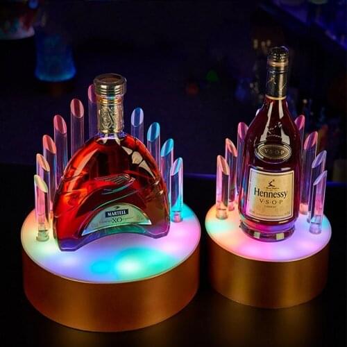 Rechargeable Led Luminous Champagne Cocktail Wine Holder Glowing Beer Wine Bottle Rack Bar NIghtclub Home Decoration Accessories