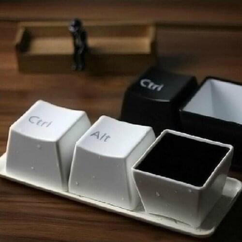 Simple IT office cup, keyboard shape drinking cup, 3 sets of button cups
