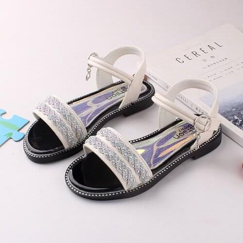Girls Sandals 2021 Summer New Childrens Shoes Childrens Beach Shoes Girl Sandals Bright Diamond Butterfly Flats Chic