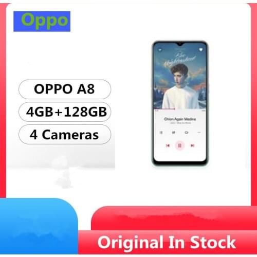 In Stock Oppo A8 4G LTE Smart Phone Android 9.0 6.5" IPS 1600X720 6GB RAM 128GB ROM 12.0MP+2.0MP+2.0MP+8.0MP Fingerprint