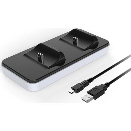 Charger for DualSense Dual USB Type C Charging Dock Station Cradle with USB Cable for PlayStation 5 PS5 Wireless Controller