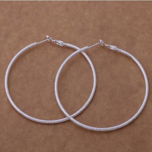 ES-AE581 Popular Silver Color Earrings For Women Jewelry Christmas Gift Bright Loop/big /bfsajwza Awzajoga