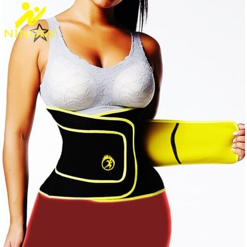 NINGMI Slimming Waist Trainer Body Shaper Women Neoprene Sauna Belt Weight Loss Waist Cincher Strap Shapewear Slim Tummy Trimmer