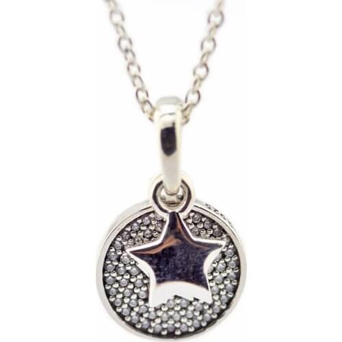Celebration Stars Necklace & Pendant Fits Original European Charms Sterling Silver Necklace For Woman DIY Fashion Jewelry