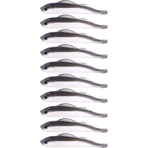 10pcs 68mm 2.7g Soft Silicone Fishing Lure Minnow Saltwater Freshwater Worms Wobblers Artificial Bait Bass Tackle Jigs