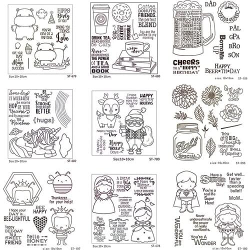 10x10cm Puppet Clear Stamps Transparent Seal Silicone Seal TPR Christmas Wedding Roller Stamps DIY Scrapbook Album Card