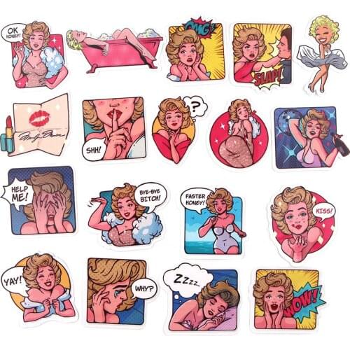 18PCS cute Monroe Stickers Crafts And Scrapbooking stickers kids toys book Decorative sticker DIY Stationery