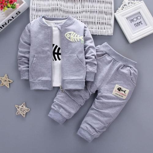 2020 New Style 3PCS Kids Baby Girl Boys Clothing Sets Red Blue Grey Minion Coat+T-shirt+Pants Baby Boy Girls Clothes Outfits