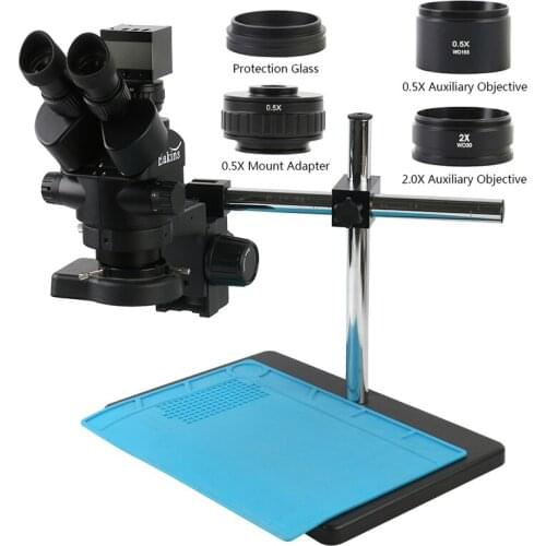3.5X-90X Zoom Simul Focal Trinocular Stereo Microscope+Stand+1080P 60F/S HDMI Measuring Microscope Camera For Lab PCB Soldering