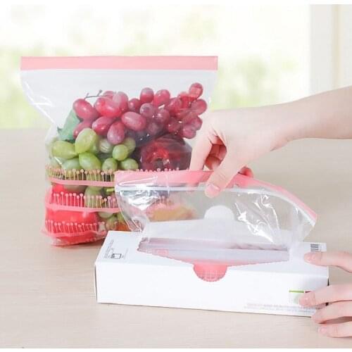 50pcs/Set Reusable Clear Fresh Zipper Bag Freezing Heating Food Storage Bag Versatile Vacuum Thicken Preservation Sealed Bag
