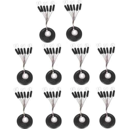 60Pcs 10Set S M L Black Rubber Space Beans Oval Stopper Fishing Bobber Float Catfish Flotador Fishing Float Folat Line Stops