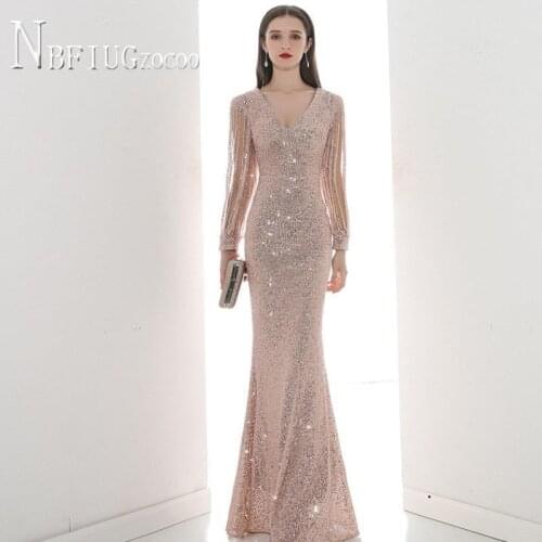 Champagne Color Party Women Dress 2021 New Spring Banquet High Quality Mermaid Female Dresses