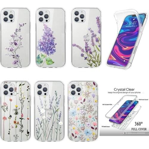 360 Full Cover PC+TPU Case For Huawei P30 P20 P10 P40 Lite E Pro P Smart 2021 2020 Y6 Y7 Y9 2019 Honor 8X 9X 10i 20i Flower Case