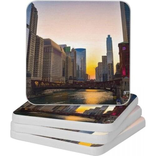 Chi-town Vibes Diatomaceous Earth Square Round Coaster Multifunction Cup Bonsai Mat Soap Toothbrush Pad Wholesale 10x10cm