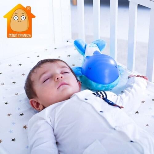 Baby Sleep Lighting Stuffed Animal Toy Plastic Cartoon Plush Musical Led Night Lamp Whale Doll Early Educational Toys For Baby