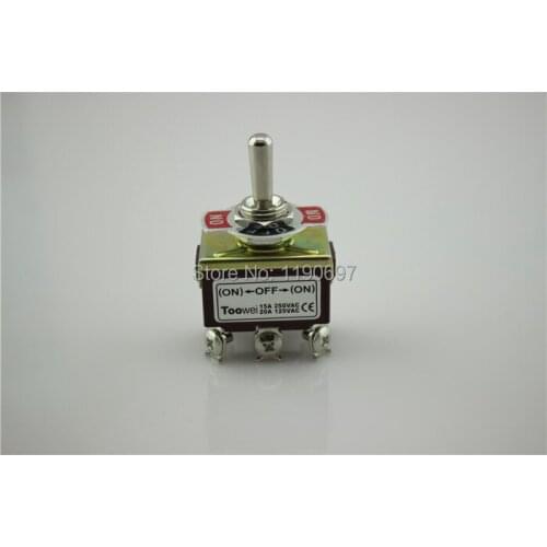 DIY HIFI Switch Bounce Back Toowei Switch Momentary Toggle Switch 6pins (ON)-OFF-(ON) 15A 250VAC/ 20A 125VAC 2PCS Free Shipping