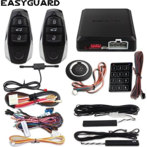 EASYGUARD start stop engine button car keyless entry system remote car door lock pke car security system touch password entry