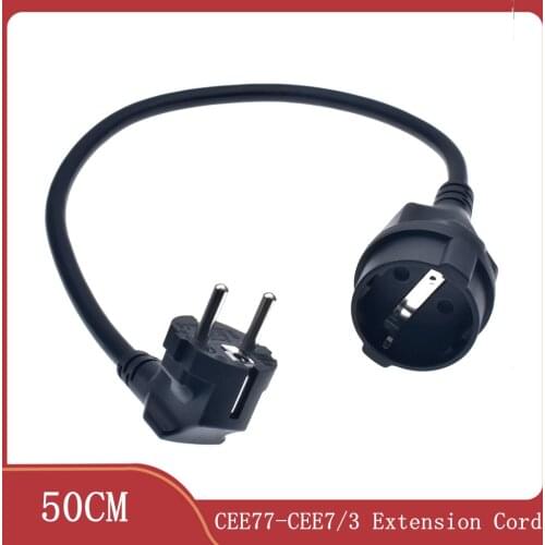 Power extension cord,Euro Schuko CEE lengthen Power cables,CEE7/7 Plug to CEE7/3 Outlet Socket extension cable 0.5M 16A ratubg