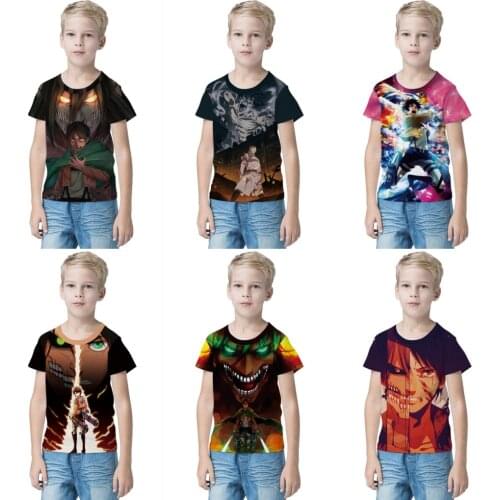 3D T-Shirt Attack On Titan Team Cothing Children Short Sleeve Tees Fashion Summer Casual Summer Boy Girl Kids Streetwear Gift
