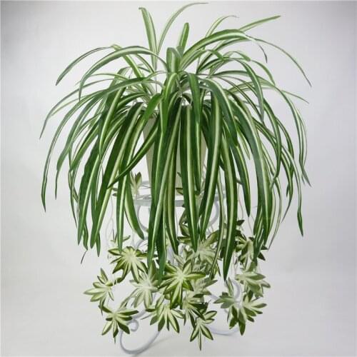 Artificial Chlorophytum Silk Flower Orchids Plant Wall Mount Simulation Rattan Living Room Decoration