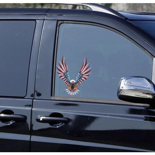 Exquisite Fashion Car Decal Flying Hawk Auto Truck USA Eagle PET Flag Sticker Hood Decals Car Exterior Decoration Stickers