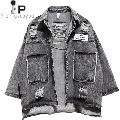 Harajuku Autumn Short Denim Jacket For Women 2020 Korean Female Vintage Loose Red/Black Basics Coat Fashion Ladies Jeans Jacket