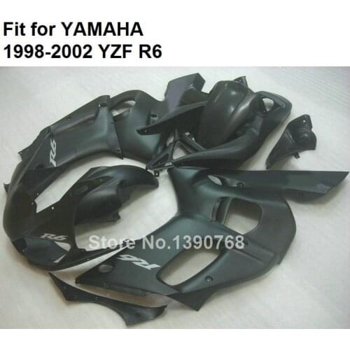 Hot sale fairings for Yamaha YZF R6 1998 1999 2000 2001 2002 matte black plastic fairing kit yzf-r6 98 99 00 01 02 FB-06