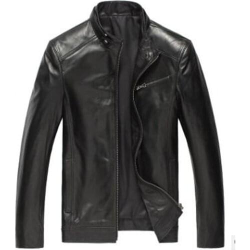 Promote Genuine Leather Men Outwear Real Sheepskin Jacket Leather Male Spring Leather Clothing