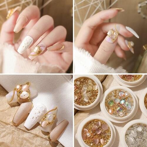 New 3D Aurora Stone Manicure Mix Nail Rhinestones Beauty Nail Pearls Jewelry Manicure Materials Nail Accessories Fashion 2021