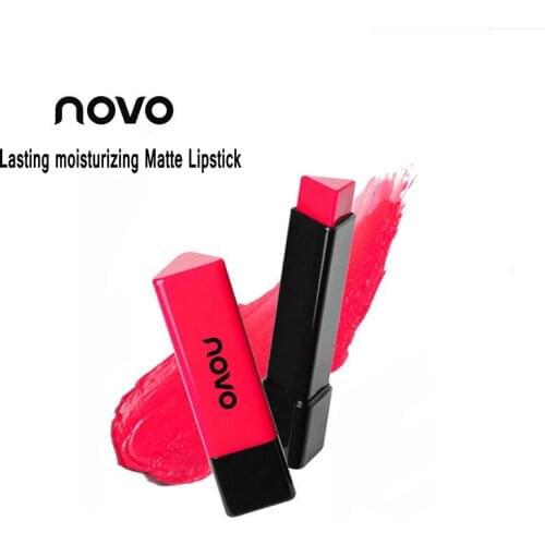 NOVO 7 Colors TriangleLipstick Long Lasting MoistureMoisturizing Cosmetic Lipstick Red Sexy Lip Matte Lipstick Waterproof