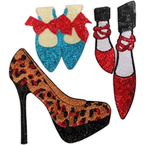 New Arrival Red Mouth Lip High Heels Sewing Embroidered Applique for Jacket Clothes Stickers Badge DIY Apparel Accessories