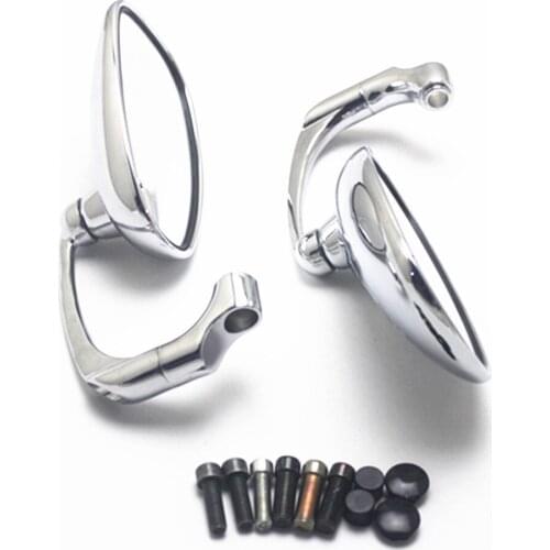 Pair Universal M8 M10 Black Motorcycle oval Rearview Mirrors For Harley Honda Yamaha Suzuki Kawasaki Cruiser Chopper Touring