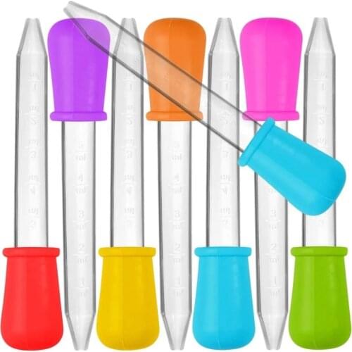 5ml Small Silicone Plastic Pipette Dropper Feeding Medicine Liquid Eye Ear Pipette Dropper School Lab Experiment Supplies