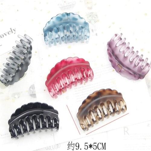 Korean Version Wave Point Transparent Shower Clip Hair Accessories Simple Hair Clip Large Grab Clips Resistant Catch Disc