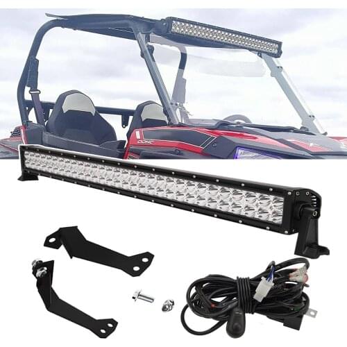 30 inches 180W Straight LED Light Bar Spot with Wiring Kit and Below Roof Mounting Bracket For Polaris RZR XP 1000 900 Models