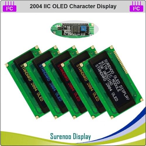 Real OLED Display, IIC/I2C/TWI 2004 204 20*4 Serial Character LCD Module Display Screen LCM