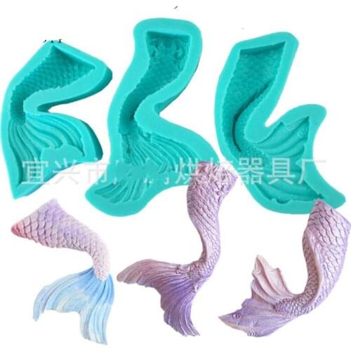 Mermaid princess Silicone Mould fish tail chocolate mold Fondant cake Decorating Tool Baking cupcake toppers patisserie