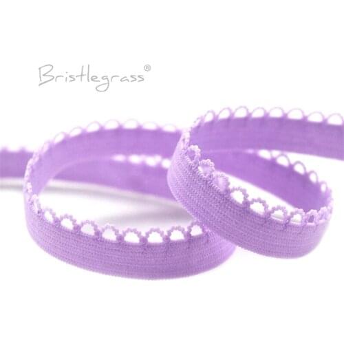 BRISTLEGRASS 5 Yard 3/8" 10mm Picot Loop Edge Frilly Decorative Lace Trim Elastics Spandex Band Tutu Lingerie Dress Sewing Craft
