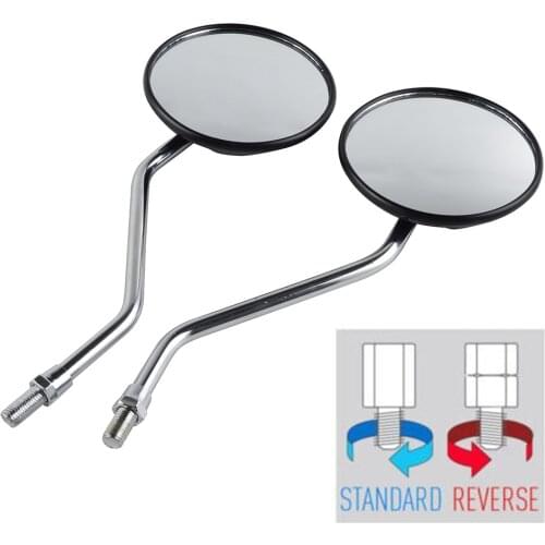 Chrome Mirrors Set For Yamaha DT100 125 175 250 360 400 A B C D DT RD RS XS YDS 10mm Motorcycle Rearview Mirror