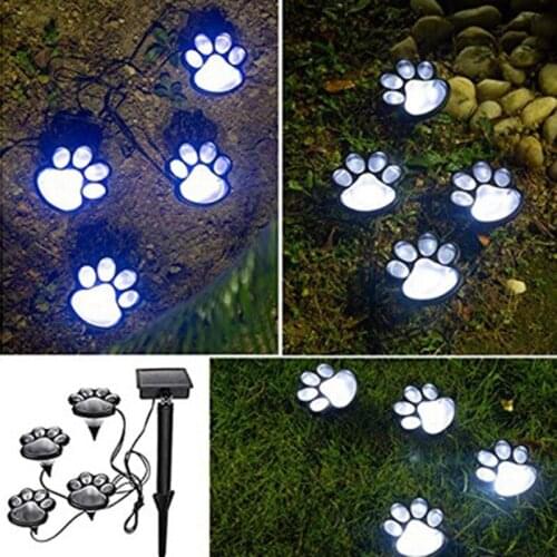 Solar Decorative Claw Print Garden Light-Solar Outdoor Dog Paw Lawn Lamp Home Garden Walkway Lighting Decoration