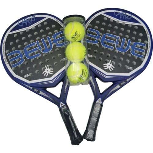 Free Shipping BEWE Paddle Ball Sports Two Rackets And One Ball 3K carbon Padel Racket