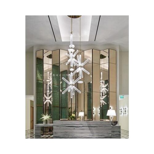 Hotel lobby glass chandelier duplex building road sales office shop decoration guest restaurant shop decoration front desk chand