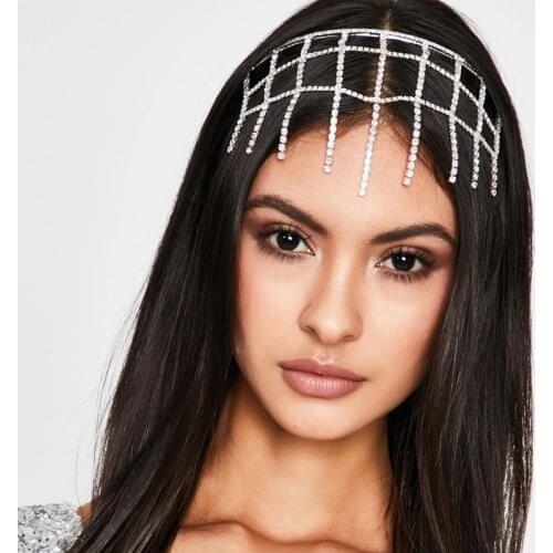 Rhinestone Forehead chain style hairband Ins Instafamous Tassel women hair Ornament