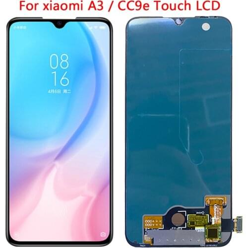 SUPER AMOLED CC9e LCD For Xiaomi A3 LCD Touch Screen With Frame Assembly For Xiaomi MI A3 MI CC9 LCD With fingerprint