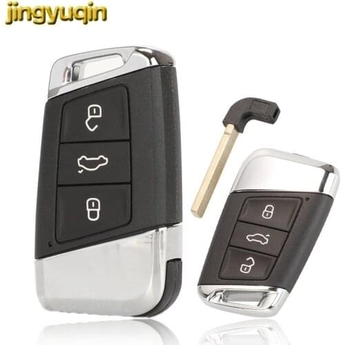 Jingyuqin Smart Remote Car Key Shell For Volkswagen VW Passat B8 New Magotan B5 Skoda Superb A7 Variant Golf with Blade 3 Button