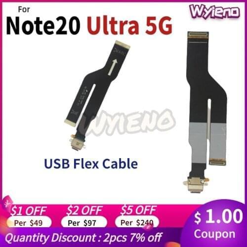 Wyieno for Samsung Galaxy Note 20 Ultra 5G USB Dock Charger Port Charging Plug Connect Motherboard Flex Cable Ribbon 10pcs/lot