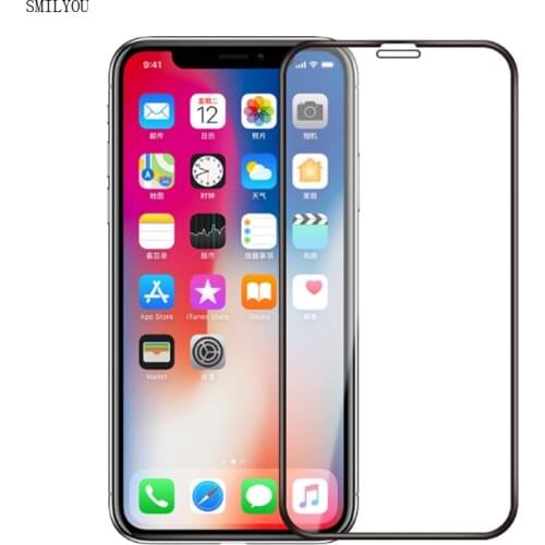 SMILYOU 5D Curved Edge Full Cover Screen Protector Film For iphone X 8 7 6S 6 Plus 8 Plus x new 3D Coverage Tempered Glass Guard